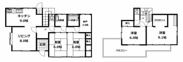 東温市西岡戸建 間取り図