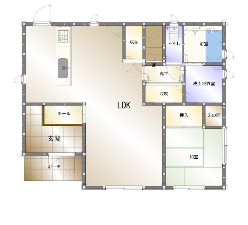 大西町脇　中古住宅 間取り図