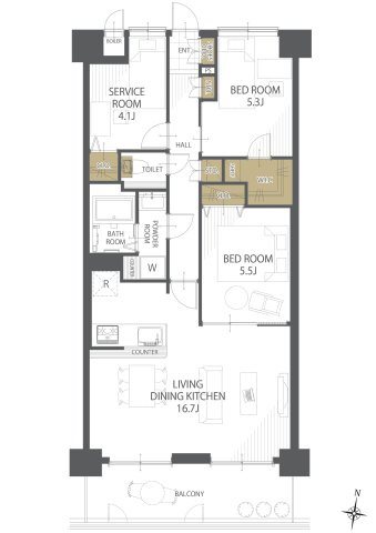 ライオンズマンション松山問屋町 間取り図