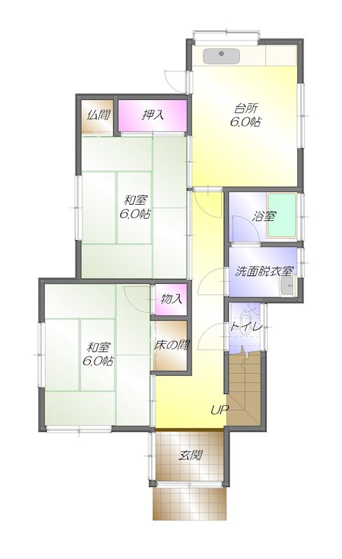 桜井四丁目　中古住宅 間取り図