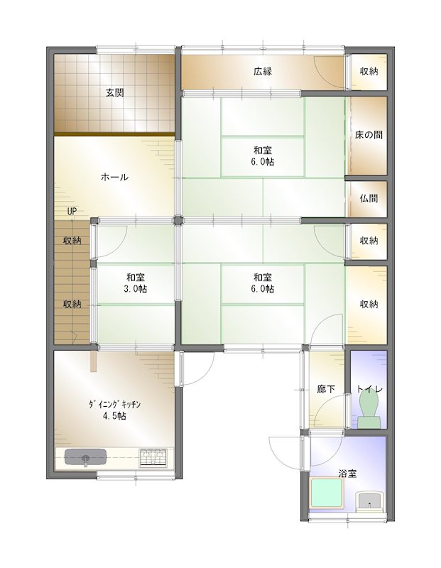 波方町樋口　中古住宅 間取り図