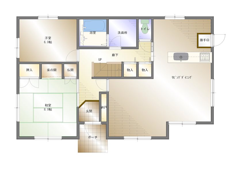 湊町　中古住宅 間取り図