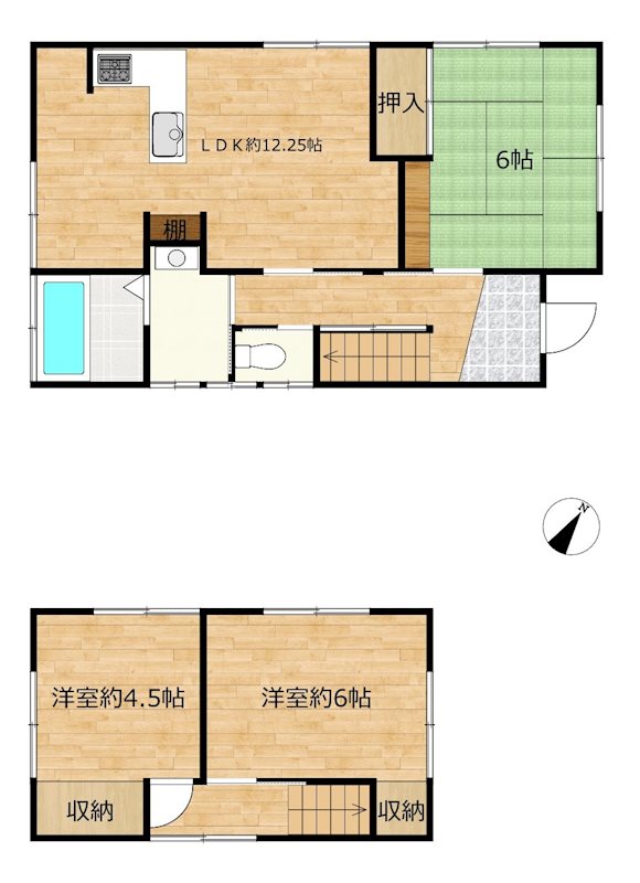 大正町　中古住宅 間取り図