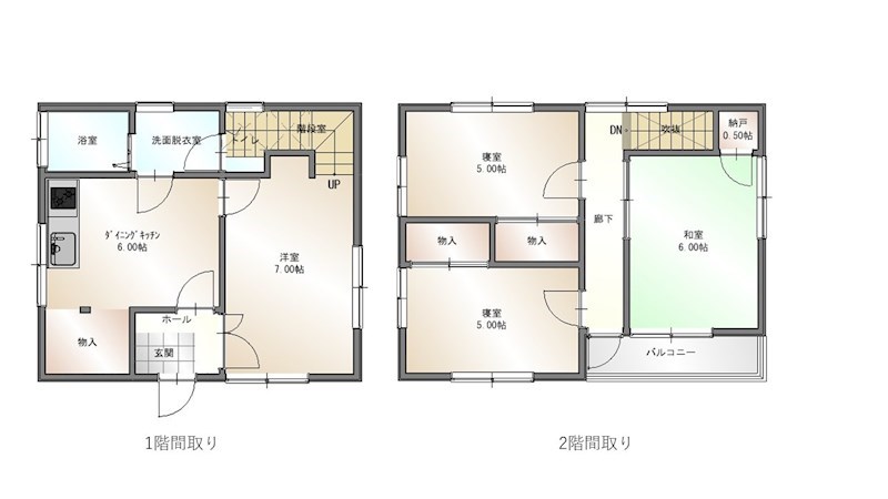 松山市中村５丁目戸建 間取り図