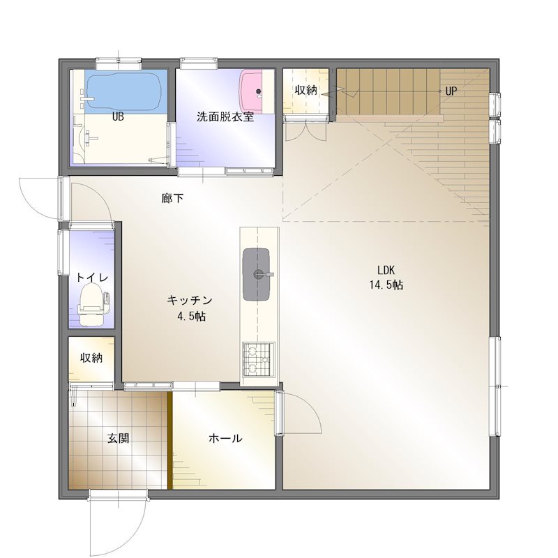 河南町　中古住宅 間取り図