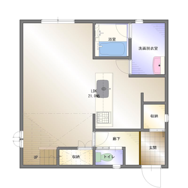 河南町　中古住宅 間取り図