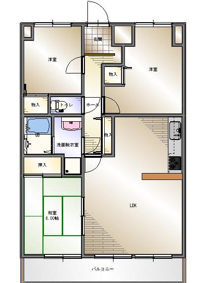 若水サンワハイツ収益物件 間取り図