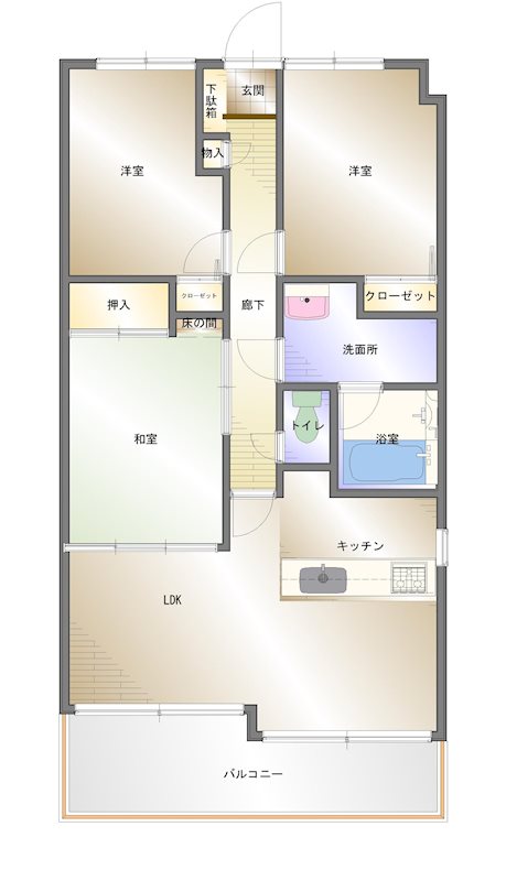 北日吉町　グランドール今治参番館403号室 間取り図