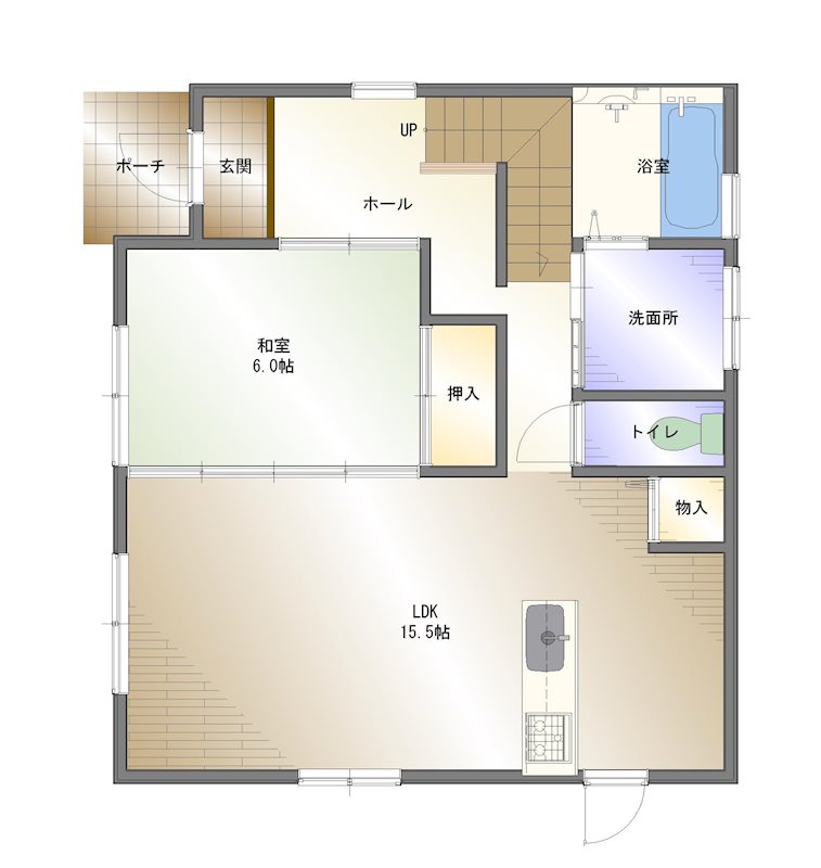 郷本町　中古住宅 間取り図