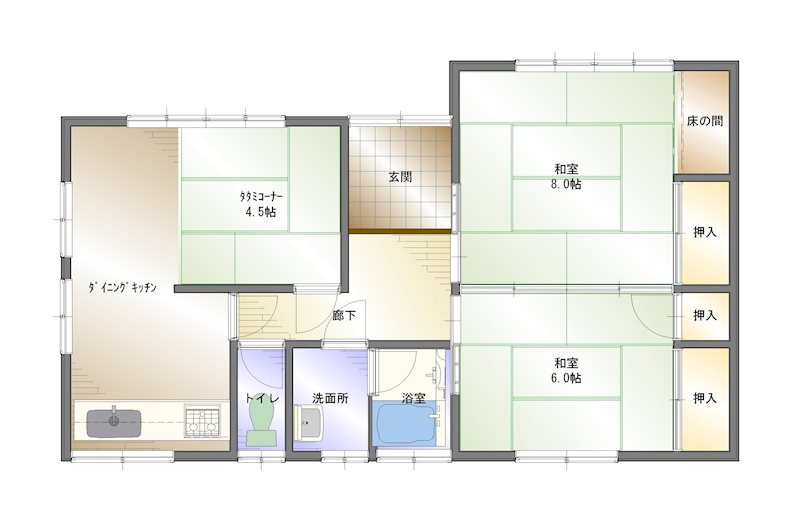 喜田村　中古住宅 間取り図