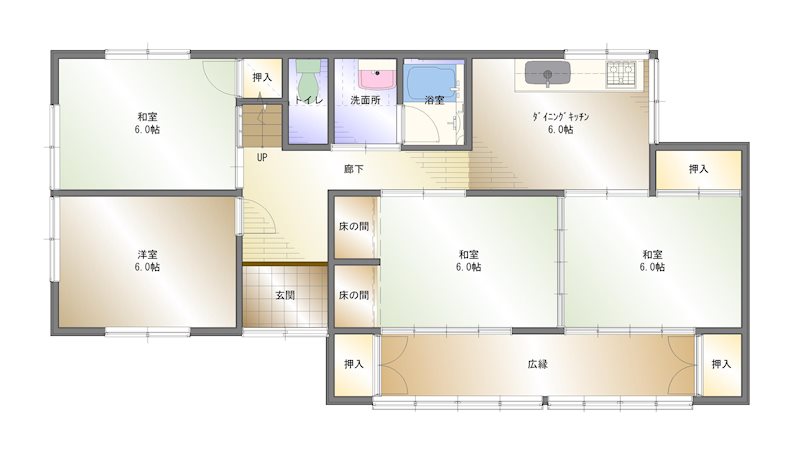 西条市喜多台　中古住宅 間取り図