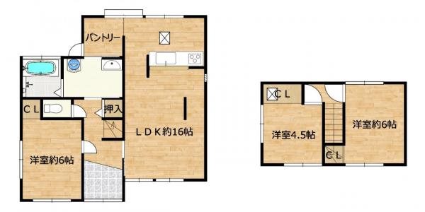 八町西　中古住宅 間取り図