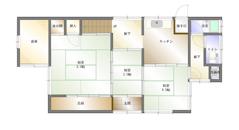 西条市三芳　中古住宅 間取り図