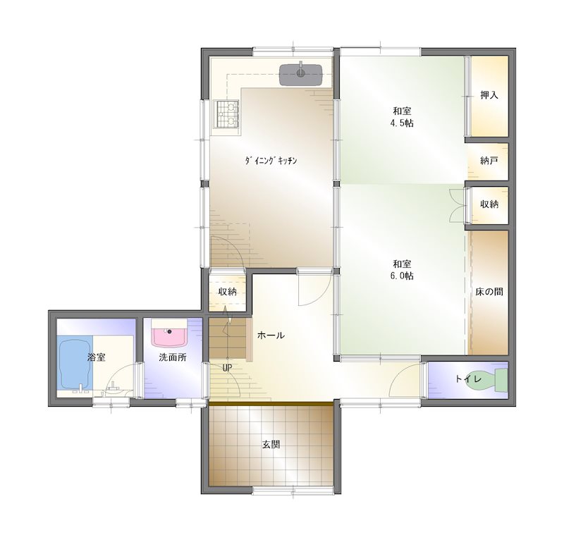 菊間町浜　中古住宅 間取り図