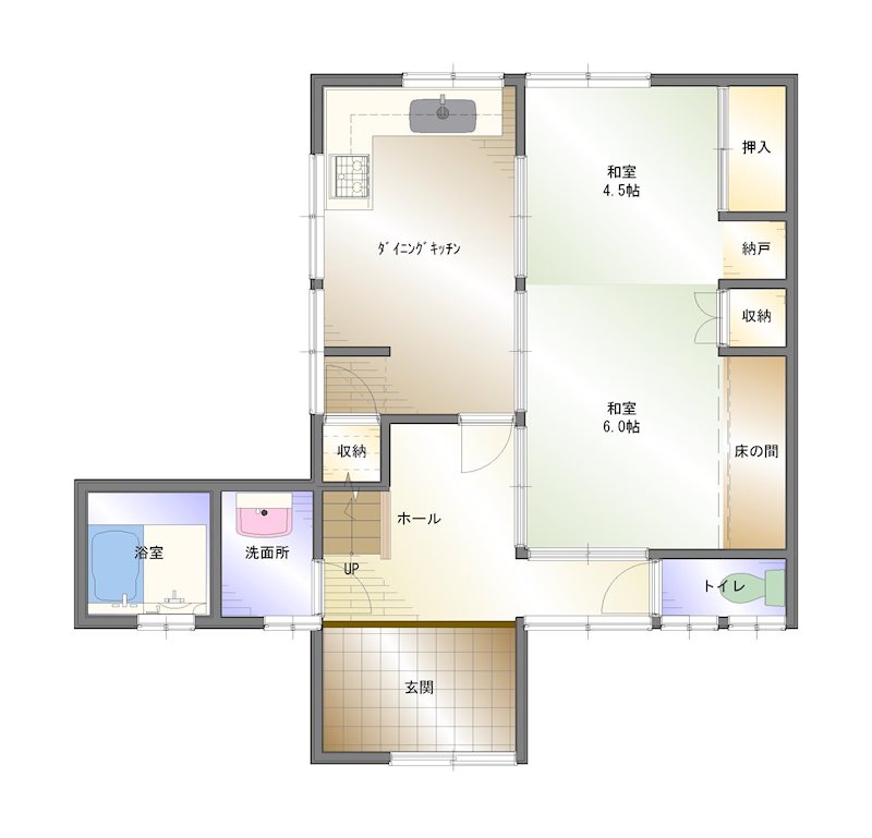 菊間町浜　中古住宅 間取り図