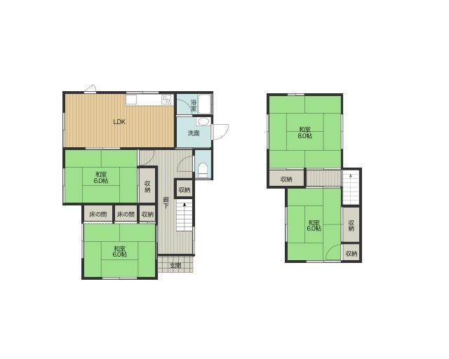 大西町九王　中古住宅 間取り図
