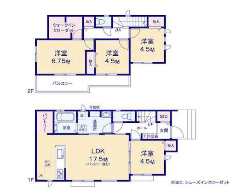 新居浜市政枝町建売B 間取り図
