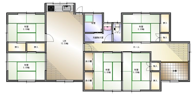新居浜市萩生 間取り図