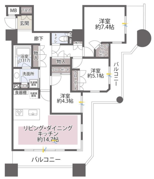 石神井公園ピアレスA棟(32Ｆ) 間取図・土地図