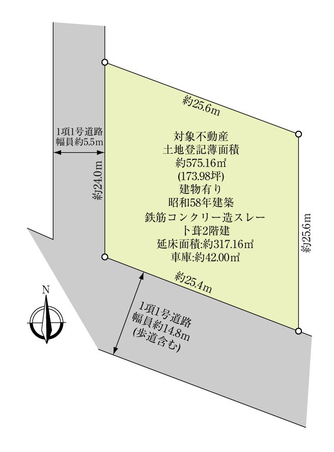 芦屋市山手町古家付土地 間取図・土地図