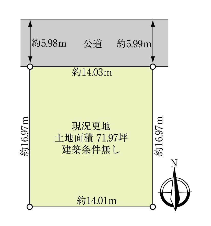 川西市清和台東1丁目土地 間取図・土地図