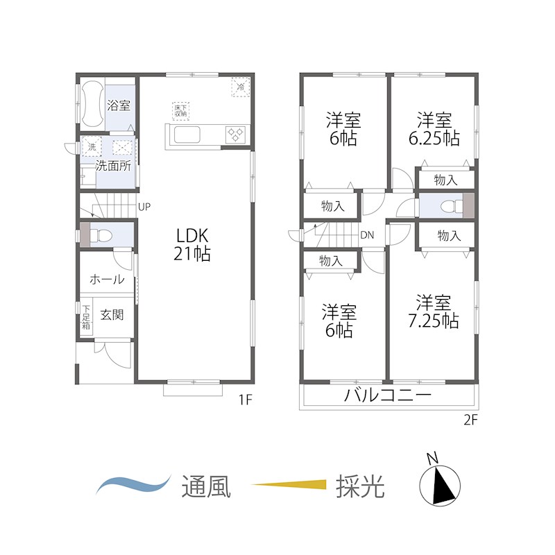 松戸市上本郷中古住宅 間取図・土地図