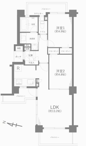 エクストール世田谷千歳 間取図・土地図