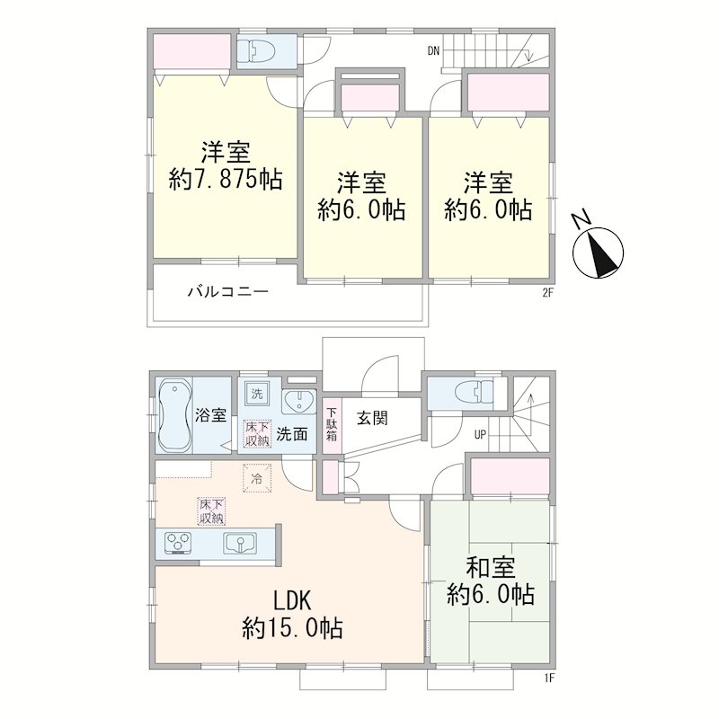 東松山市箭弓町三丁目中古戸建 間取図・土地図