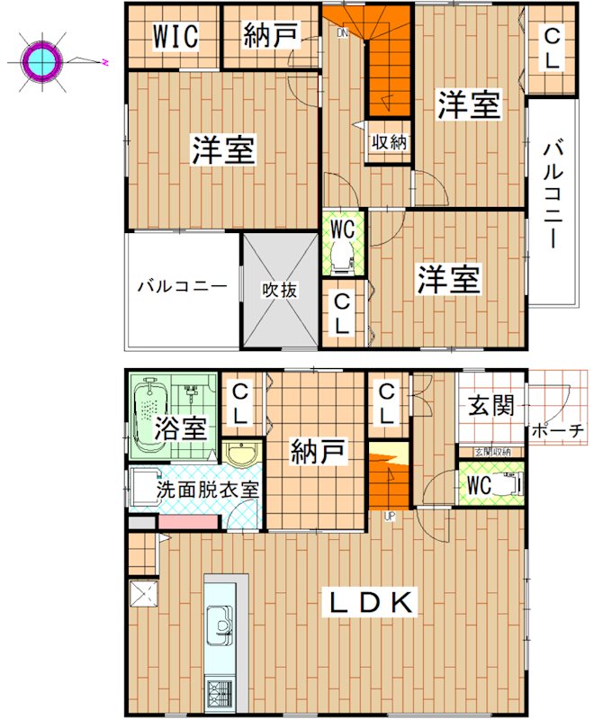一宮市木曽川町玉ノ井字大縄場四ノ切 間取図・土地図