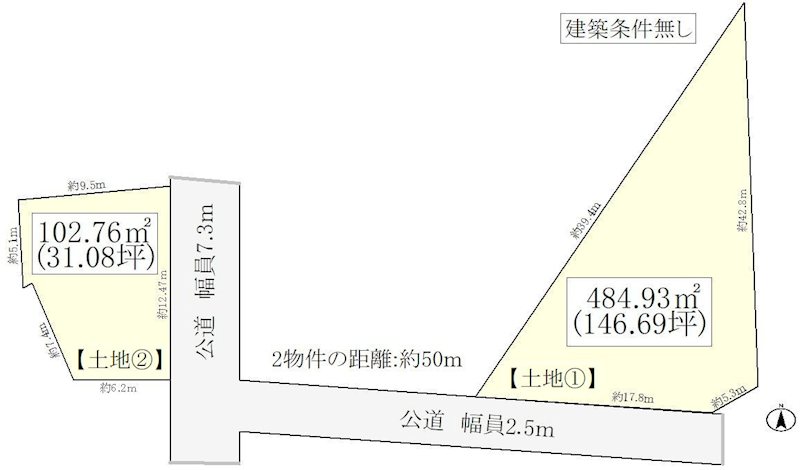 岐阜県多治見市喜多町５丁目 間取図・土地図