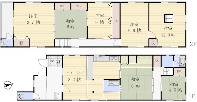 岐阜県多治見市元町１丁目 間取図・土地図