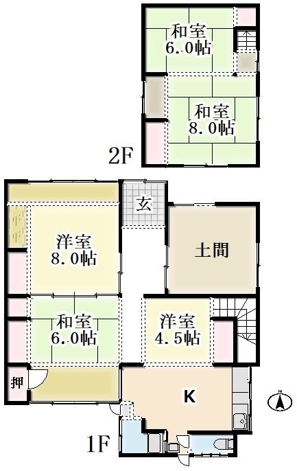 岐阜県多治見市元町１丁目 間取図・土地図