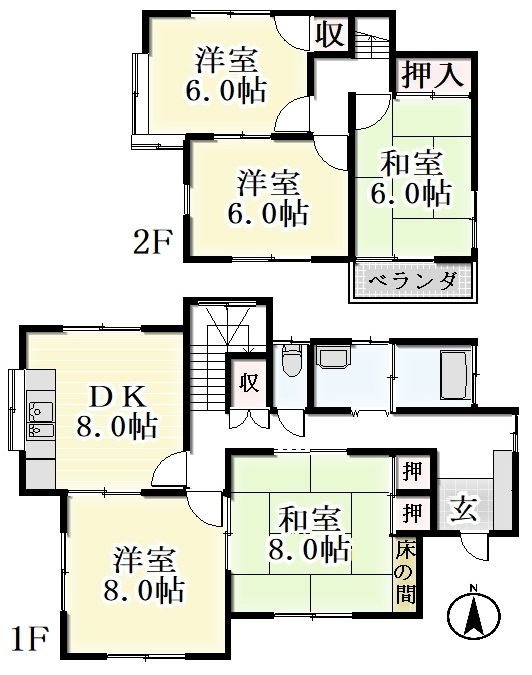 岐阜県多治見市市之倉町１３丁目 間取図・土地図