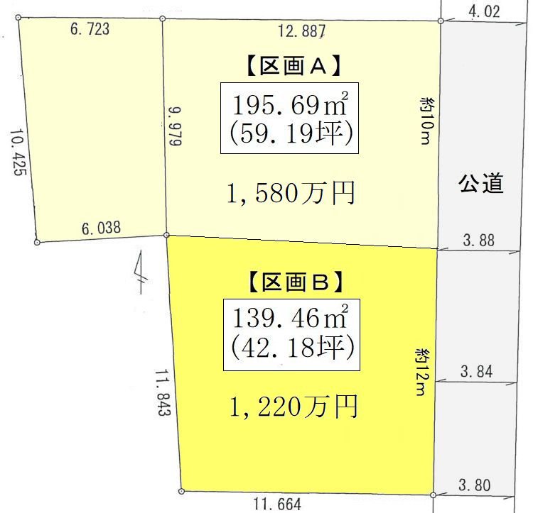 岐阜県多治見市新町２丁目 間取図・土地図