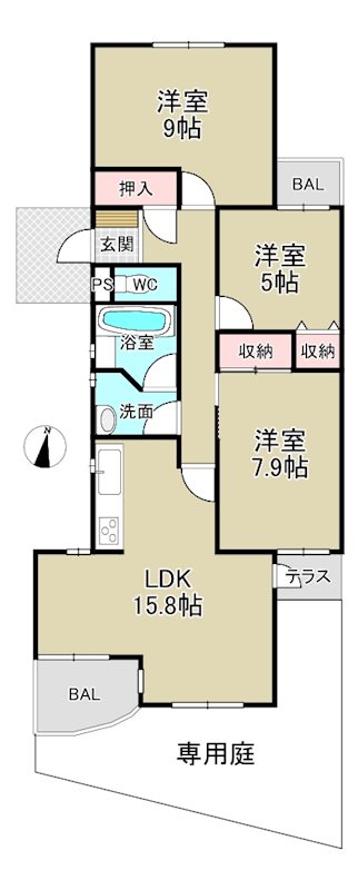 ルネ蕨3号館 間取図・土地図