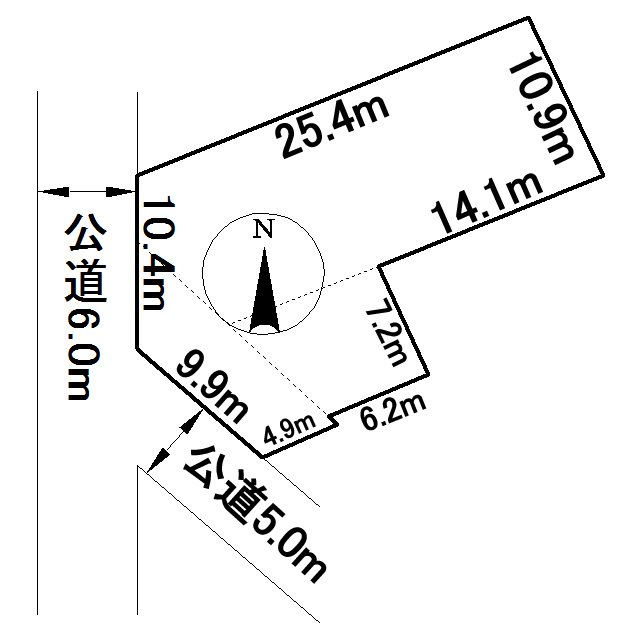 東陵町１８３番　土地 間取図・土地図