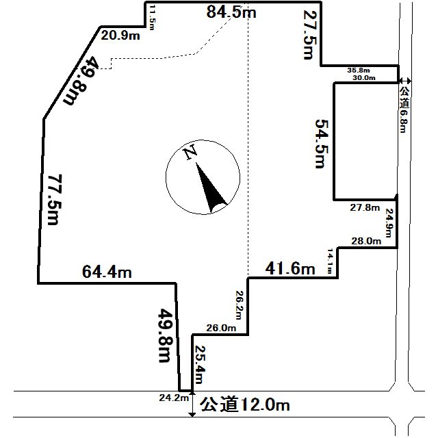 網走市字呼人１６０番　土地 間取図・土地図
