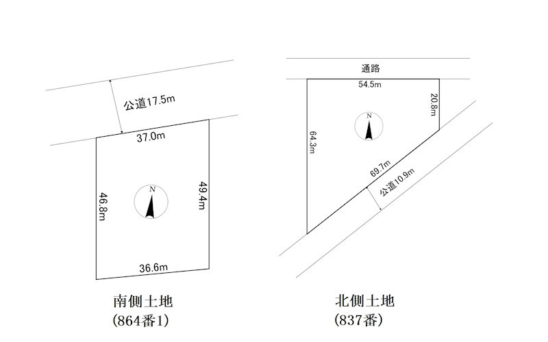 豊田８６４番　土地 間取図・土地図