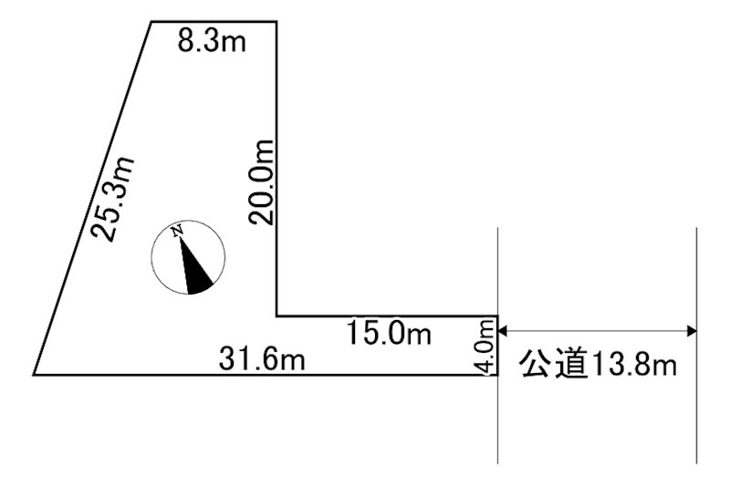 遠軽町東町１丁目４番　土地 間取図・土地図