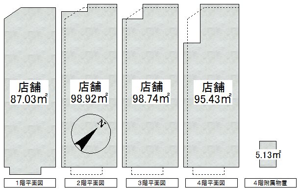 北１条西２丁目１０　店舗 間取図・土地図