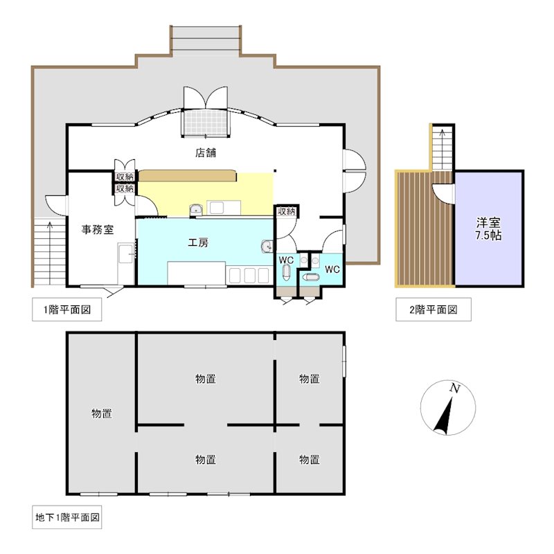 留辺蘂町旭東１０番　店舗 間取図・土地図