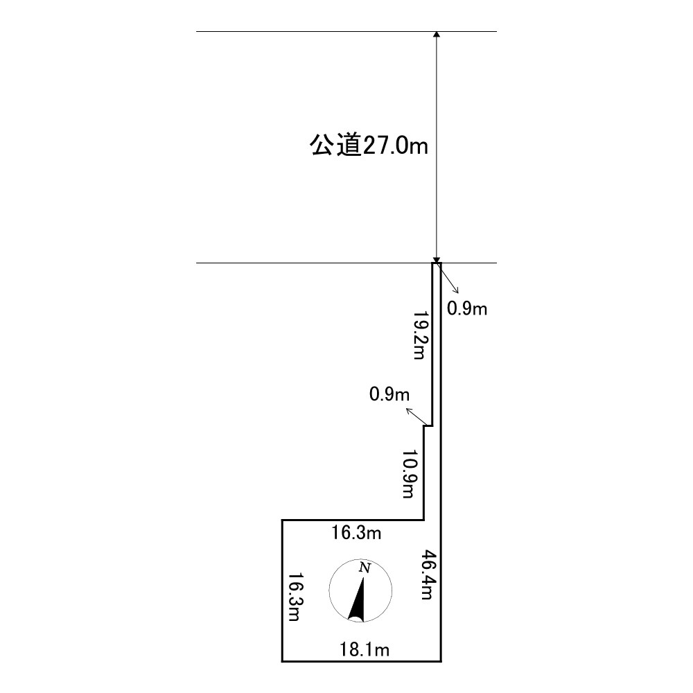 とん田西町２５６番　土地 間取図・土地図