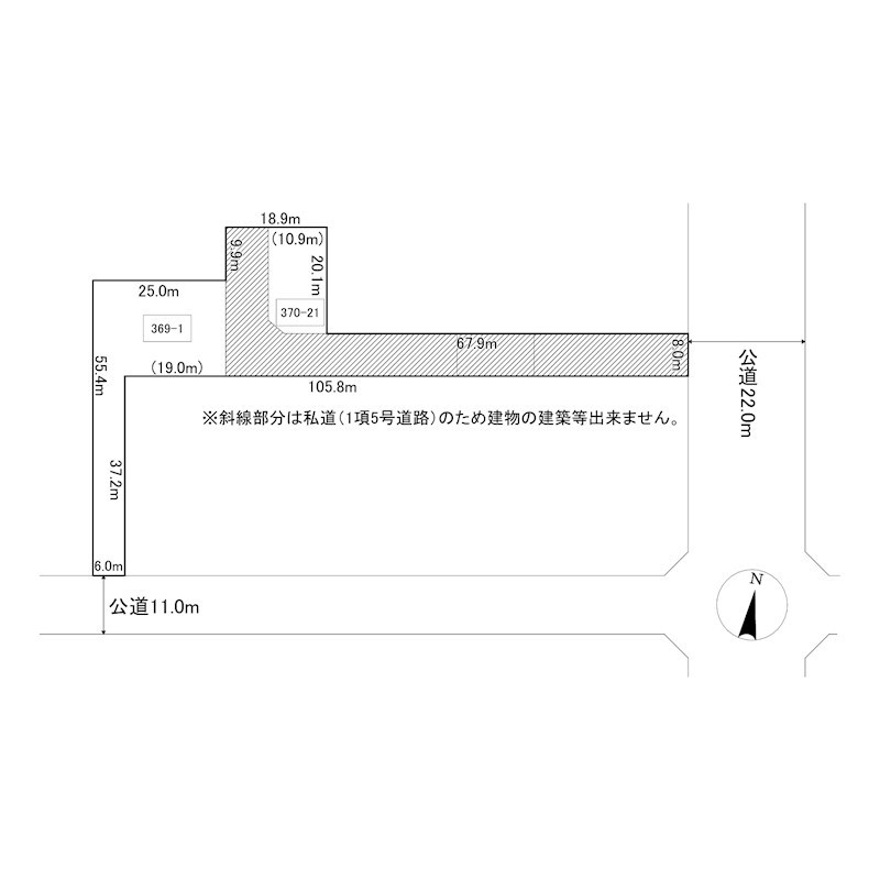 とん田西町３６９番　土地 間取図・土地図