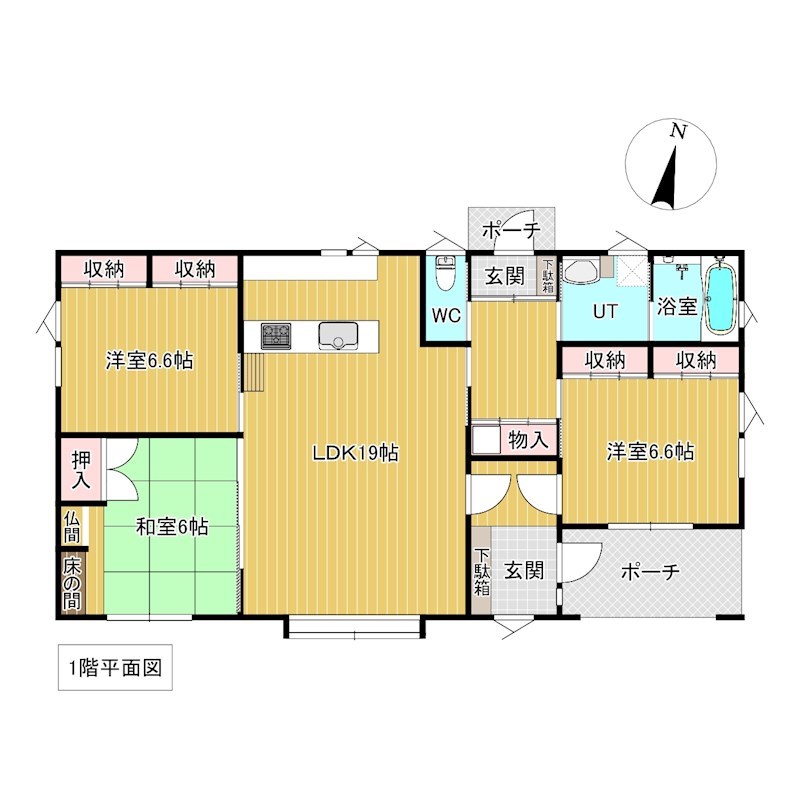 北上７４４　戸建て 間取図・土地図