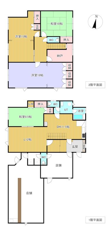 高栄西町３丁目１７８番　店舗付住居 間取図・土地図