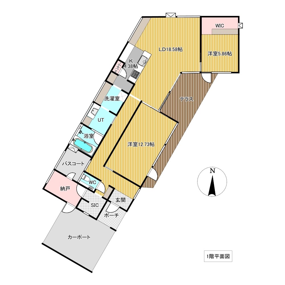清里町水元町３９番　戸建て 間取図・土地図