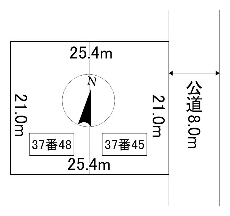 美山町南１０丁目３７番　土地 間取図・土地図
