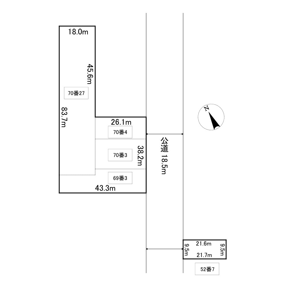 常呂町字豊川６９番　土地 間取図・土地図
