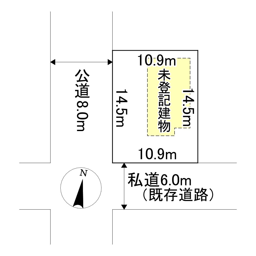 西富町２丁目１５８番　戸建て 間取図・土地図