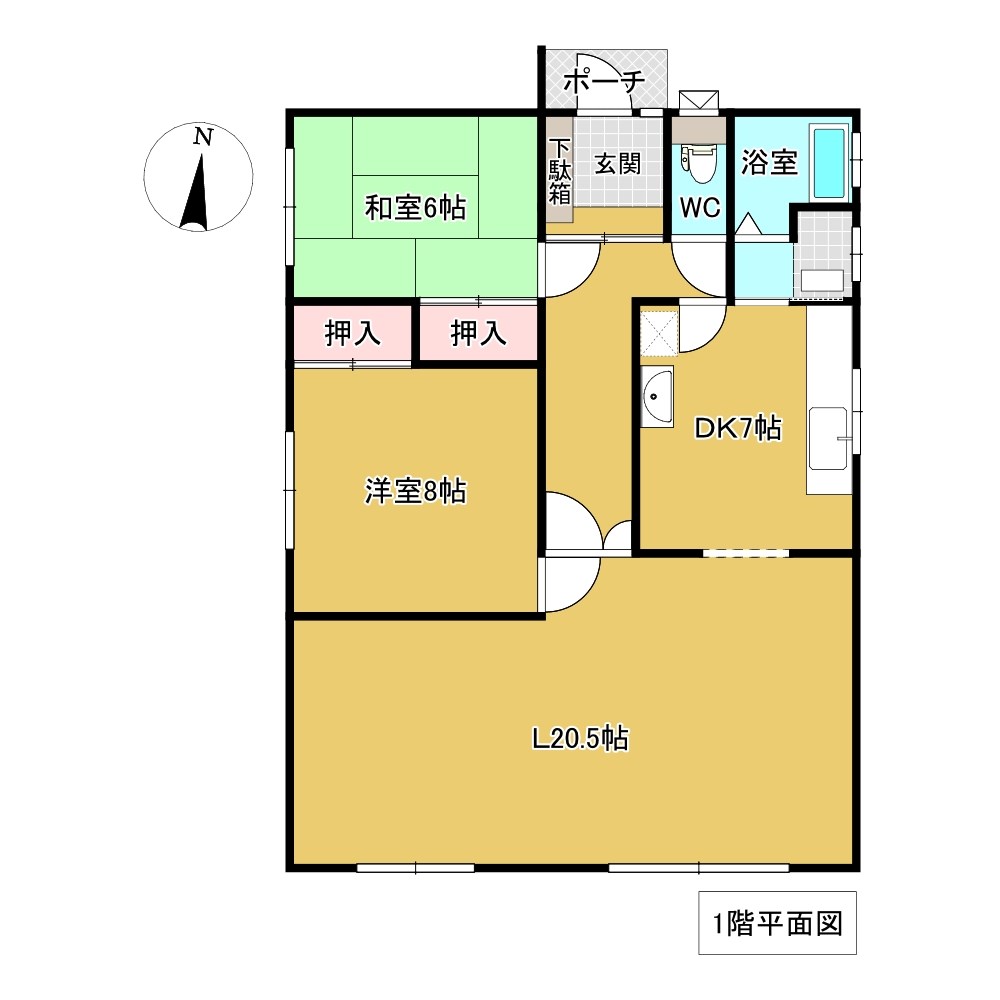 緑ヶ丘６丁目３０番　戸建て 間取図・土地図
